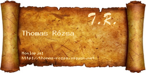 Thomas Rózsa névjegykártya